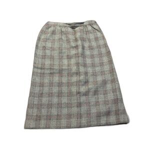Vintage Pendleton Plaid 100%‎ Wool Women's Midi Skirt 28" 29" 70's 80's FLAWED